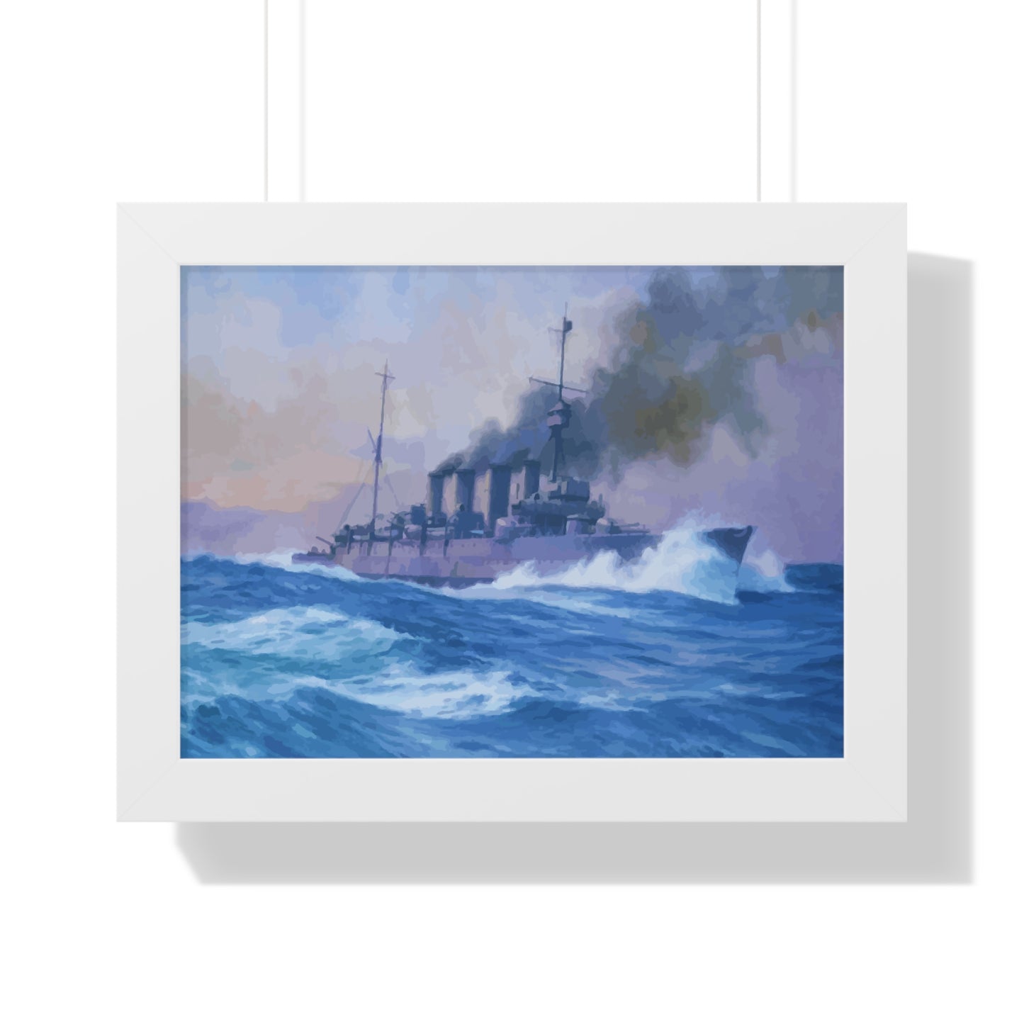 HMS Southampton at the Battle of Jutland Framed Painting Poster