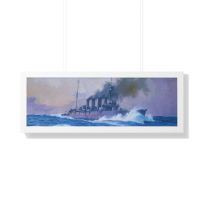 HMS Southampton at the Battle of Jutland Framed Painting Poster