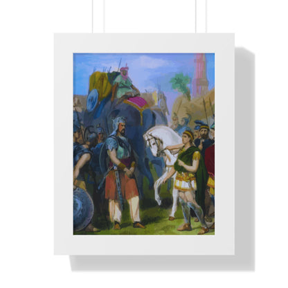 King Porus Surrender to Alexander the Great Framed Painting Poster