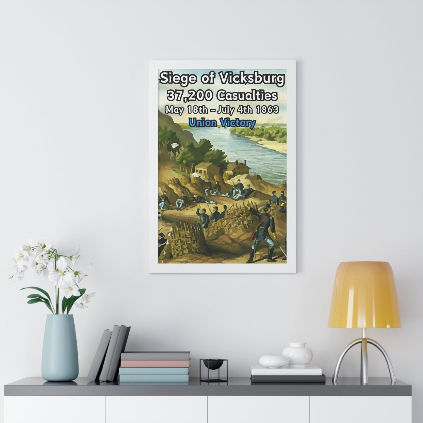 Gerahmtes Poster Historische Belagerung von Vicksburg