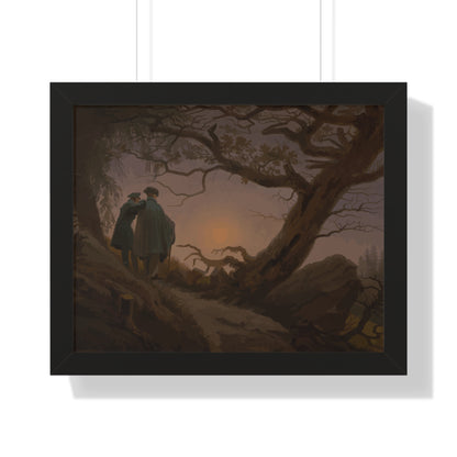 Historical Two Men Contemplating the Moon Framed Painting Poster