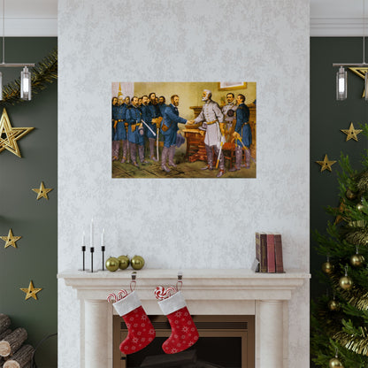 General Robert E. Lee surrenders at Appomattox Court House Matte Painting Poster