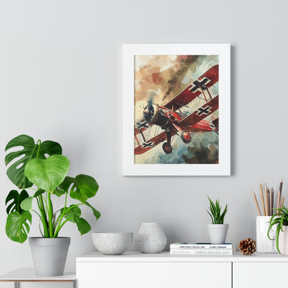 Gerahmtes Poster Red Baron Flugzeug