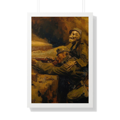 Death and the Soldier Framed Painting Poster