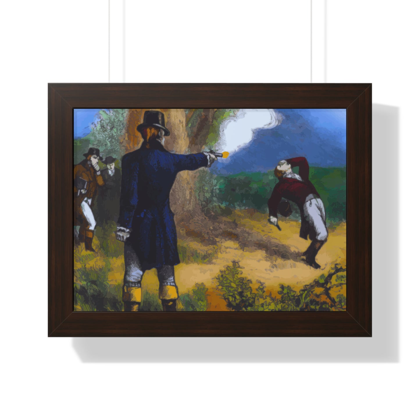 Alexander Hamilton Aaron Burr Duel Framed Painting Poster