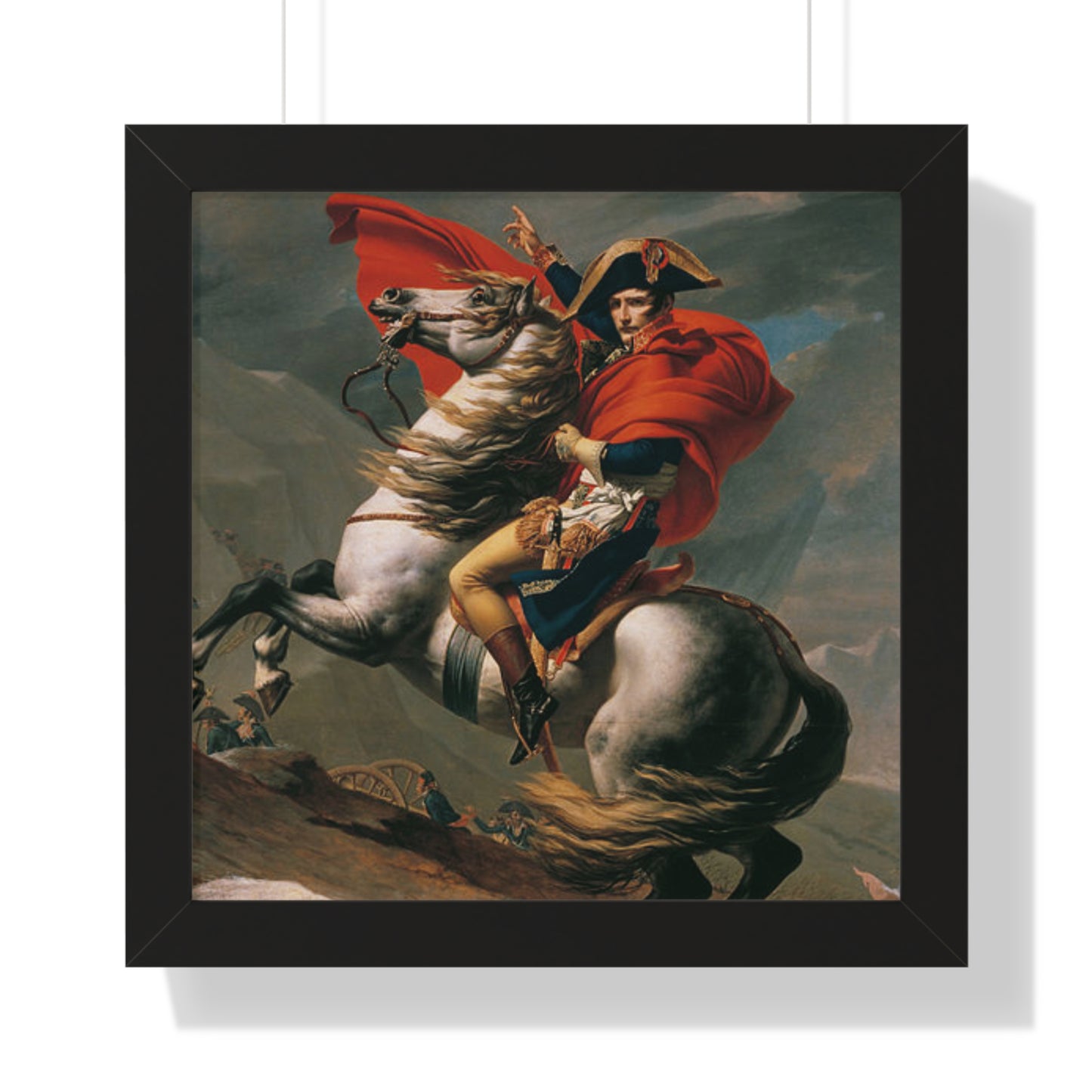 Historical Napoleon Bonaparte at the Great St. Bernard Mountain Alps Painting Poster