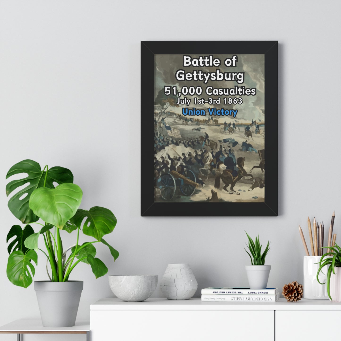 Historical Battle of Gettysburg Framed Poster