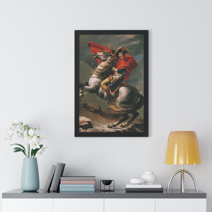 Historical Napoleon Bonaparte at the Great St. Bernard Mountain Alps Painting Poster