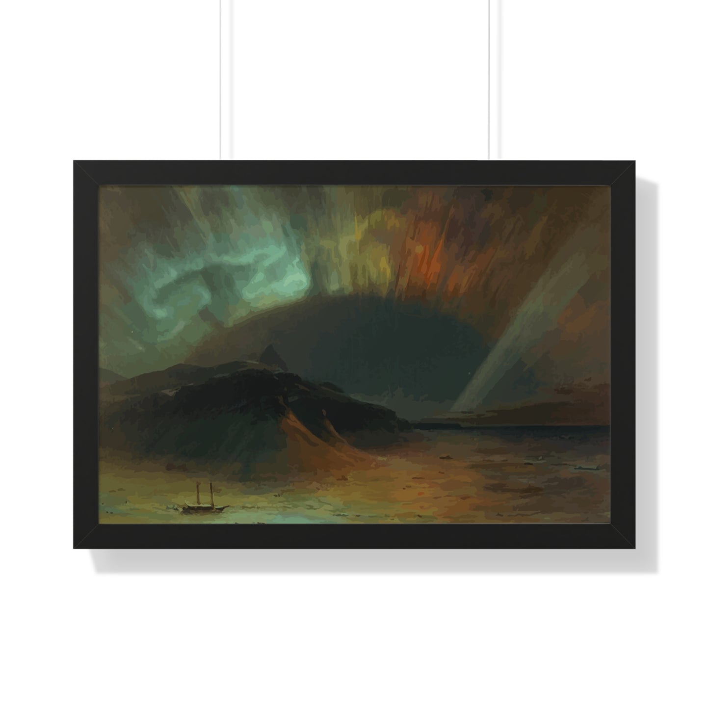 Historical Aurora Borealis Framed Painting Poster