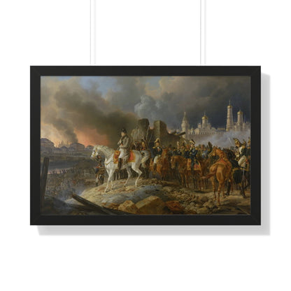 Napoleon Bonaparte in Burning Moscow Framed Painting Poster