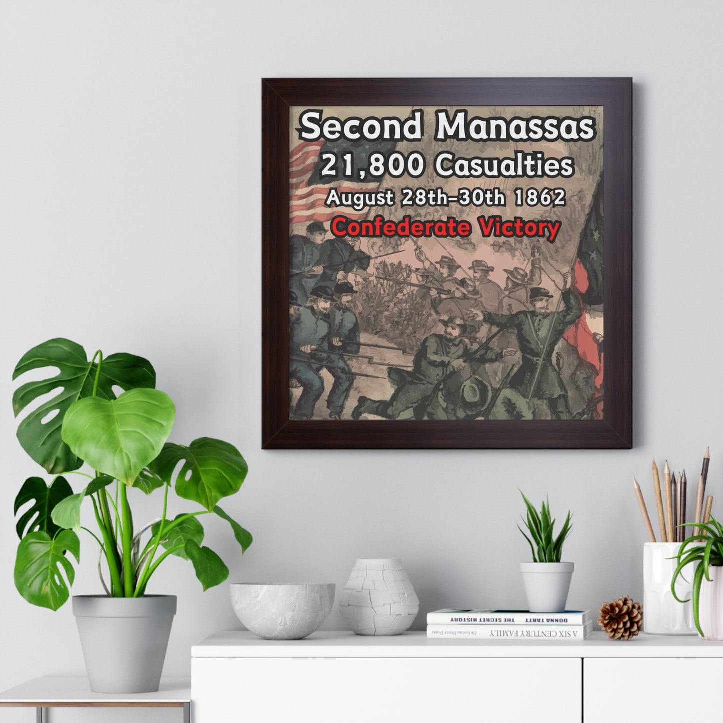 Historical Battle of Second Manassas Framed Poster