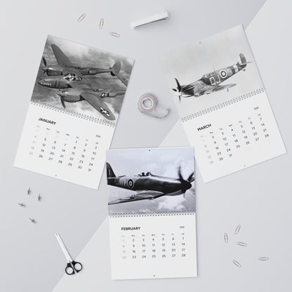 Vintage Black and White World War 2 Aircraft Calendar