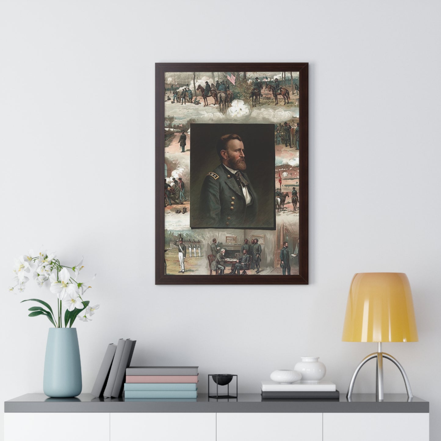 Historical Ulysses S. Grant from West Point to Appomattox Framed Painting Poster