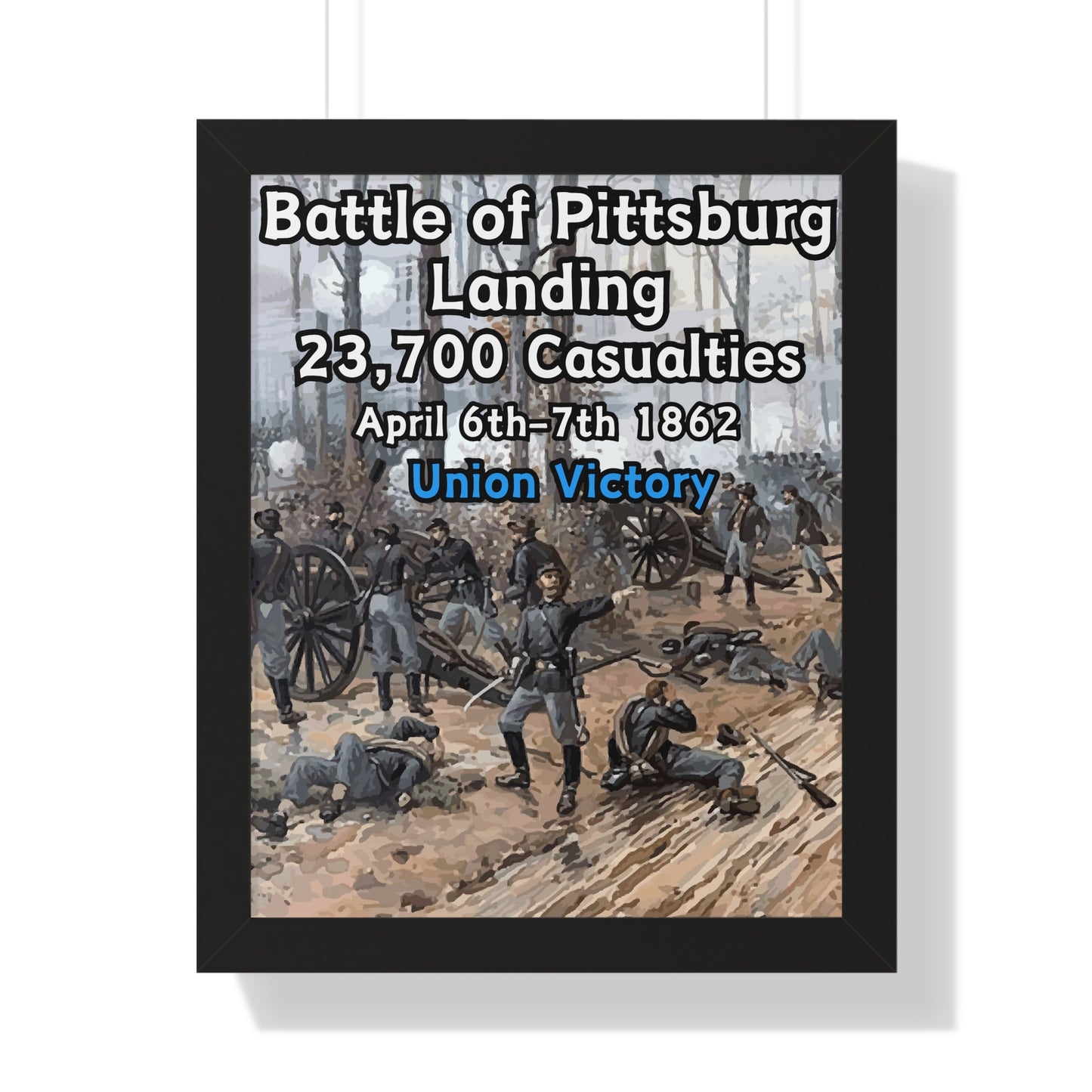 Gerahmtes Poster Historische Schlacht von Pittsburg Landing