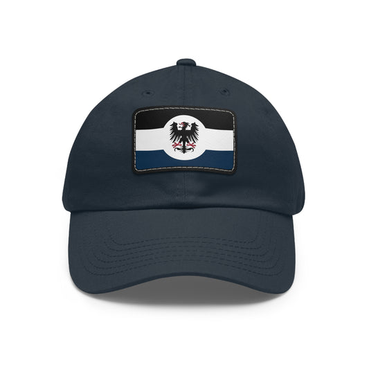 Prussian Blue Flag on a Leather Patch Hat