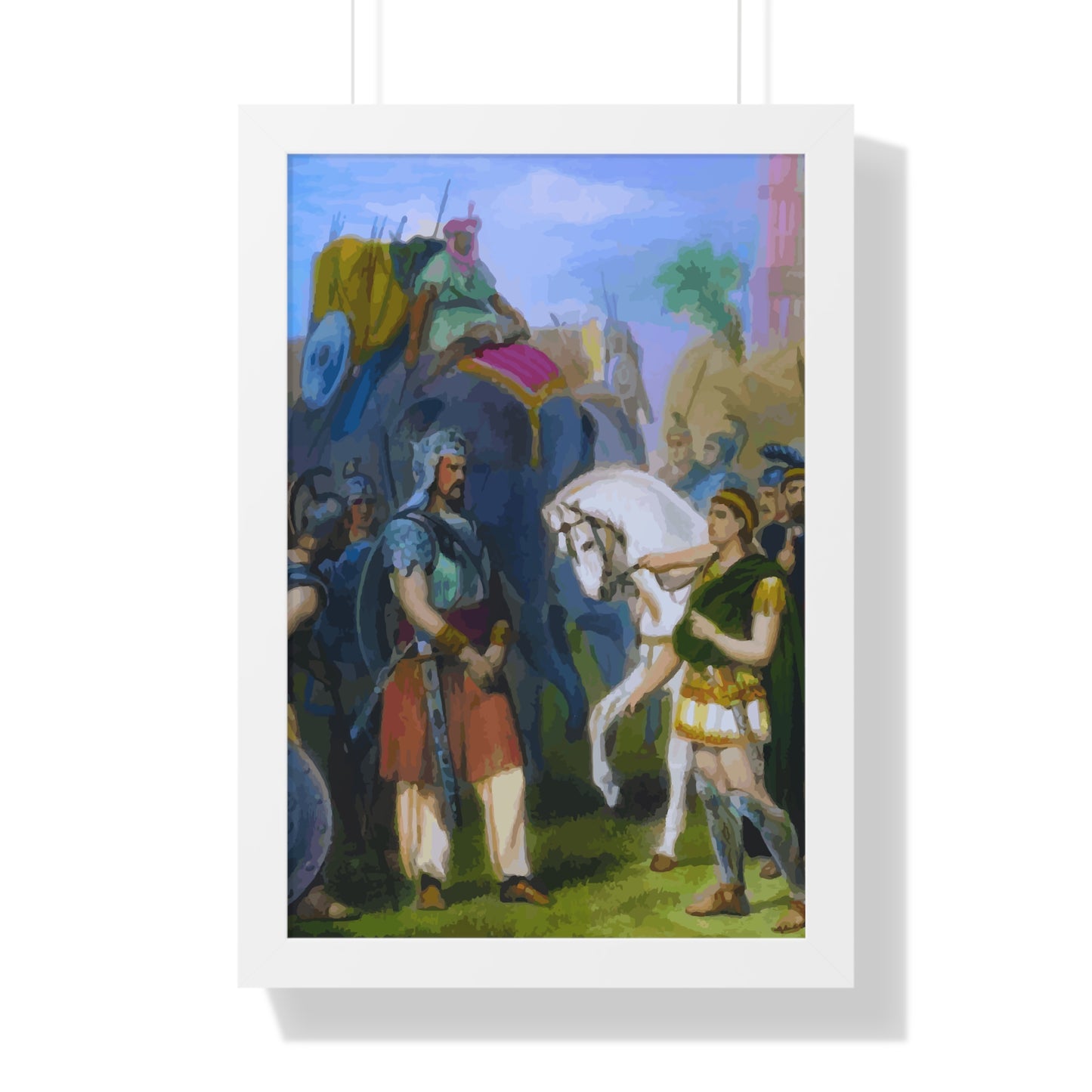 King Porus Surrender to Alexander the Great Framed Painting Poster