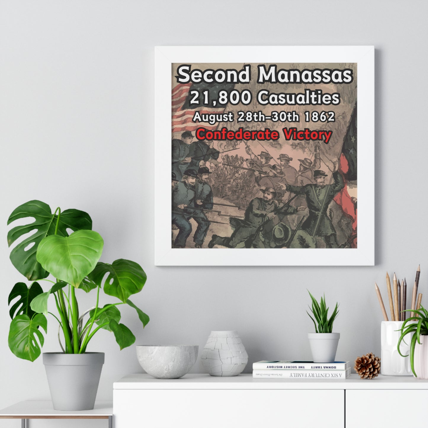 Historical Battle of Second Manassas Framed Poster