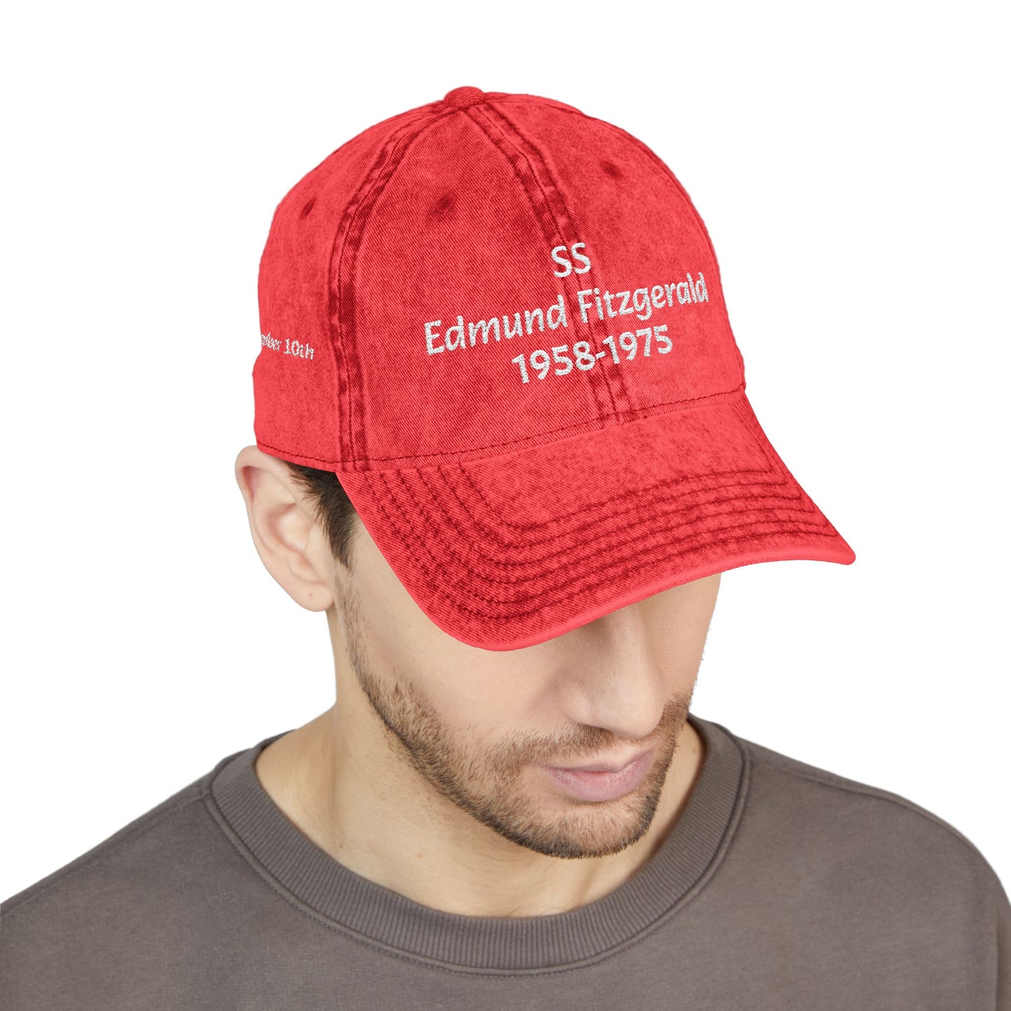 Edmund Fitzgerald Embroidered Vintage Hat