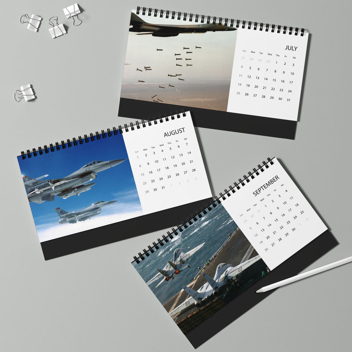 Vintage US Jets 2027 Desktop Calendar