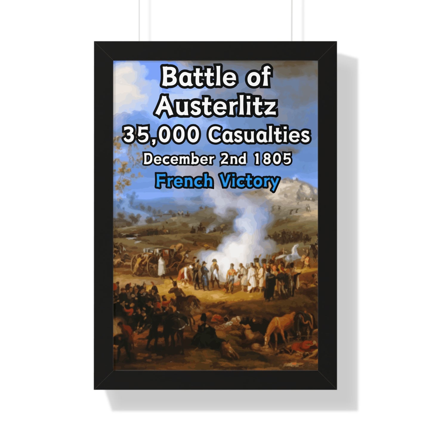 Historical Napoleonic War Battle of Austerlitz Framed Poster