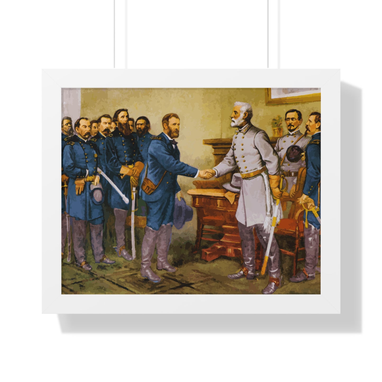 General Robert E. Lee surrenders at Appomattox Court House Framed Painting Poster