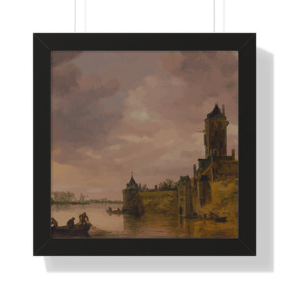 Castle by the Lake Framed Painting Poster