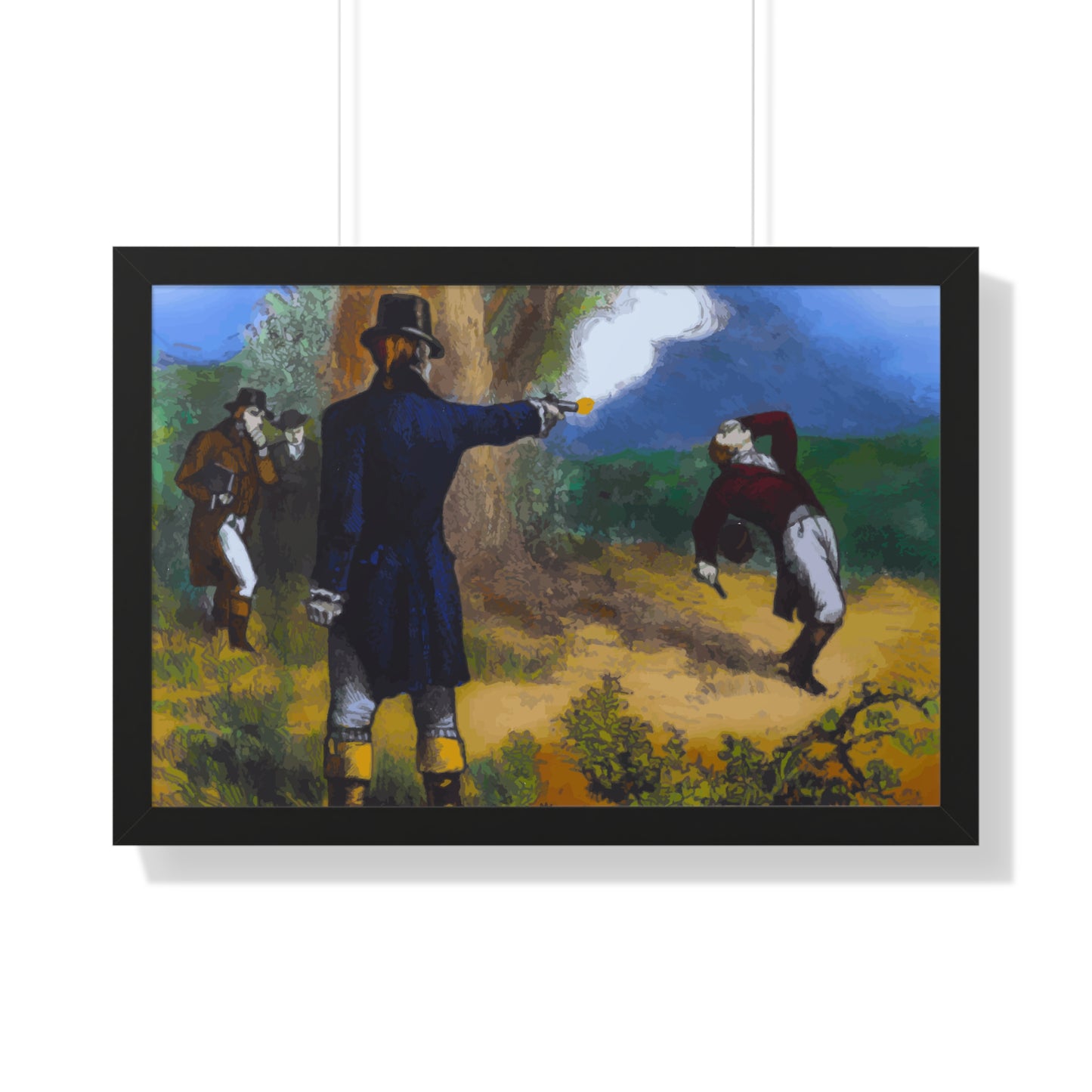 Alexander Hamilton Aaron Burr Duel Framed Painting Poster