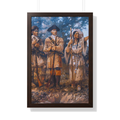 Meriwether Lewis, William Clark, and Sacagawea Framed Painting Poster