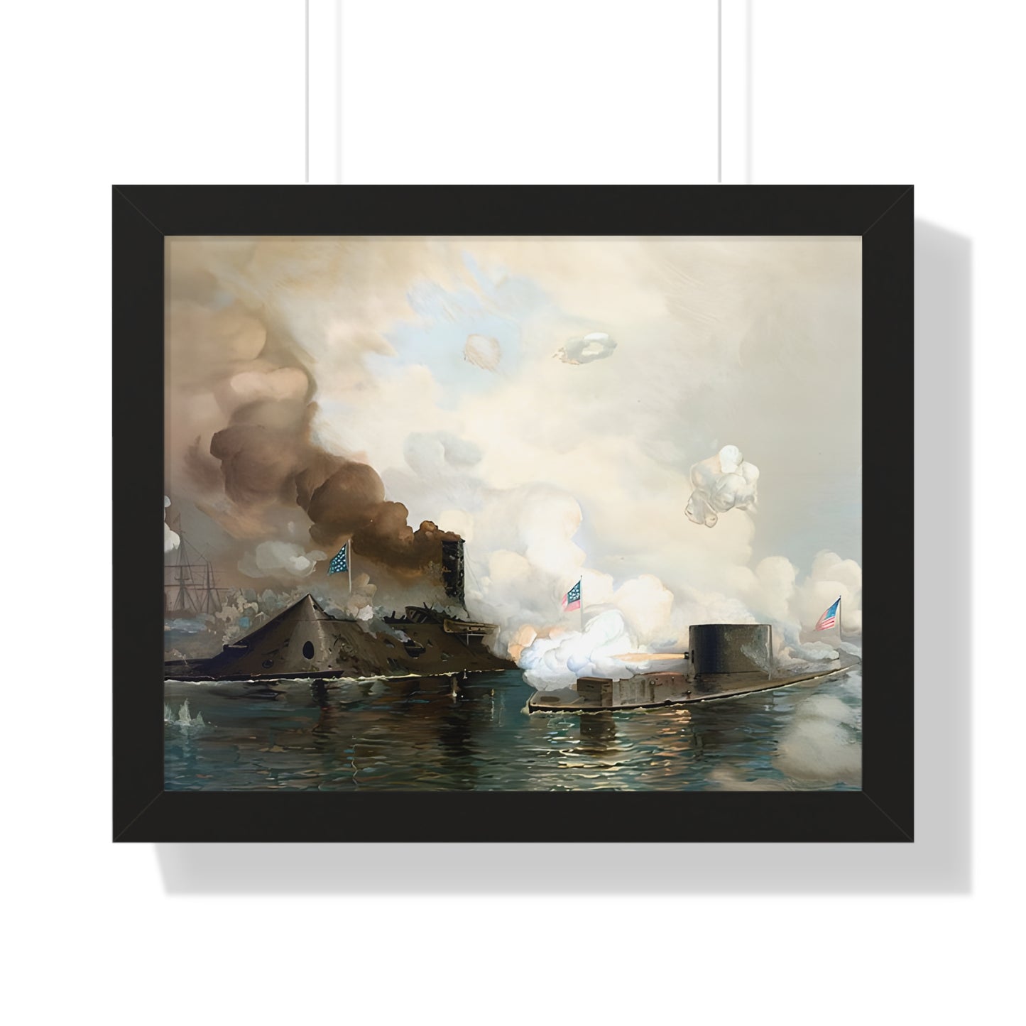 CSS Virginia vs USS Monitor | Civil War Ironclad Battle Poster