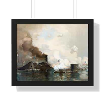 CSS Virginia vs USS Monitor | Civil War Ironclad Battle Poster