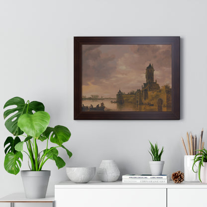 Castle by the Lake Framed Painting Poster