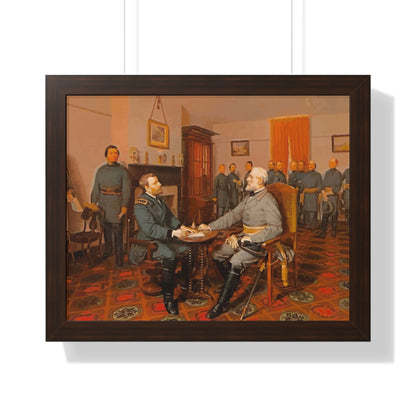 Robert E. Lee's Surrender at Appomattox Framed Painting Poster