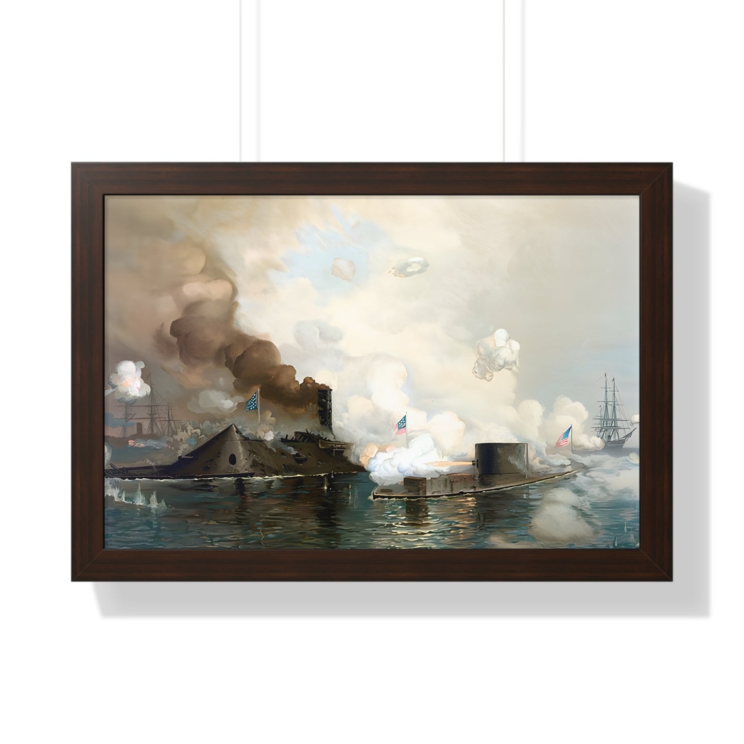 CSS Virginia vs USS Monitor | Civil War Ironclad Battle Poster
