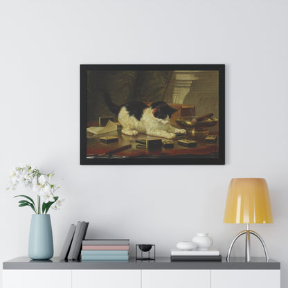 Kitten's Game Framed Painting Poster