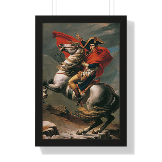 Historical Napoleon Bonaparte at the Great St. Bernard Mountain Alps Painting Poster