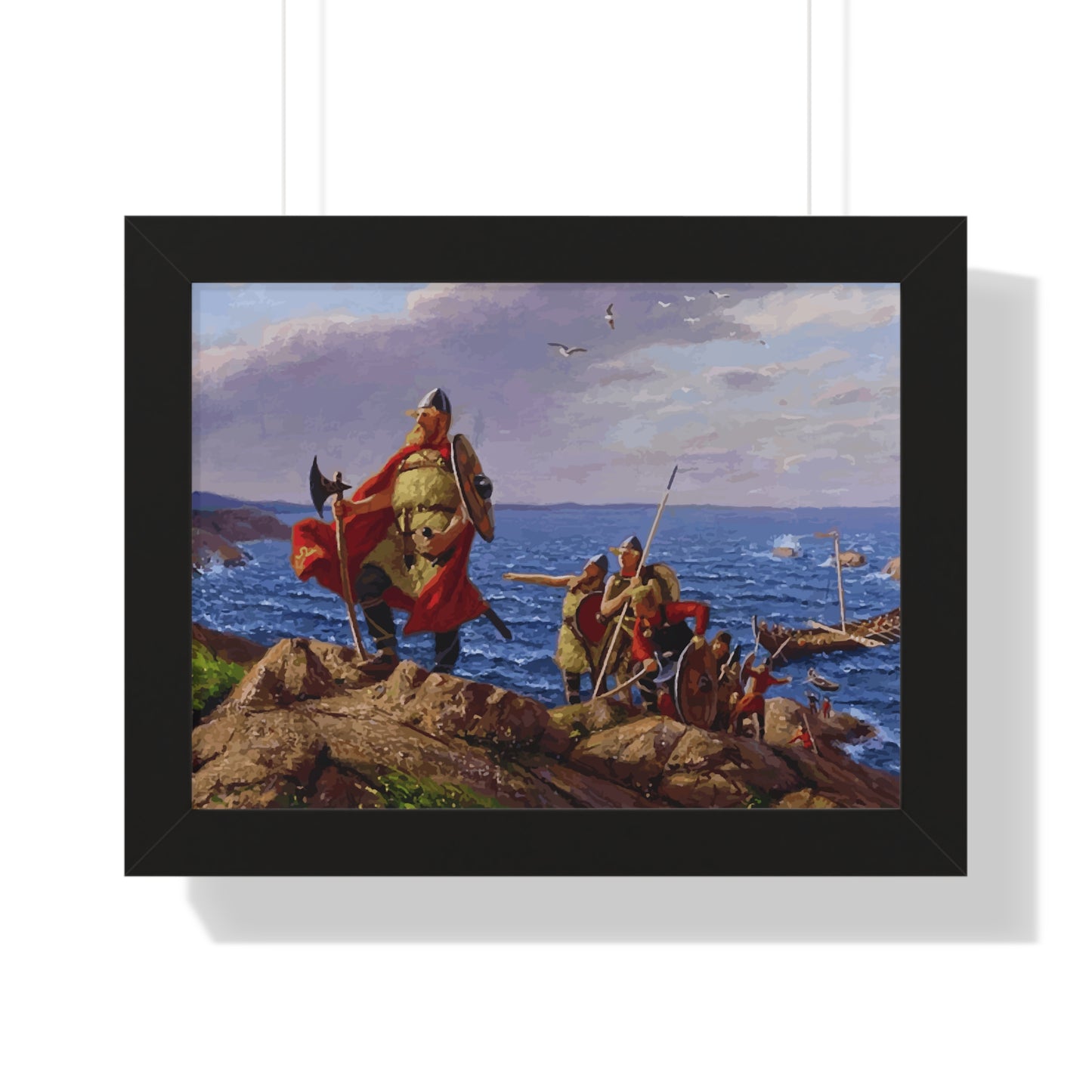 Leif Erikson Discovers America Framed Painting Poster