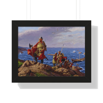 Leif Erikson Discovers America Framed Painting Poster