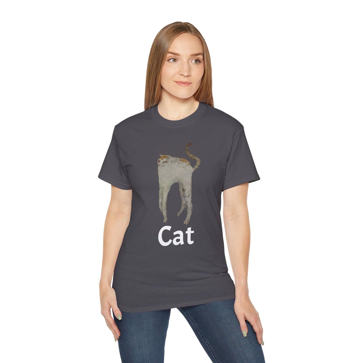 The White Cat Cutout Painting Unisex Ultra Cotton Shirt