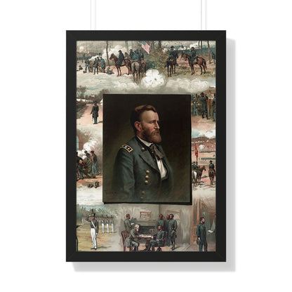 Historical Ulysses S. Grant from West Point to Appomattox Framed Painting Poster