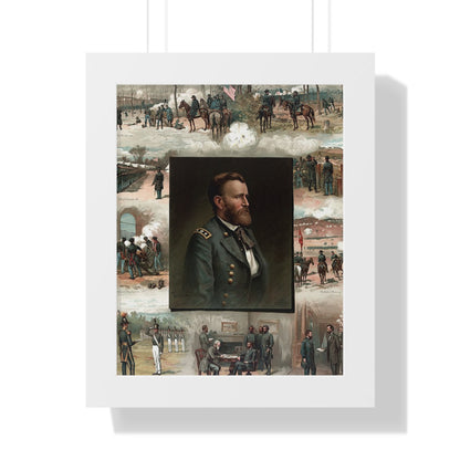 Historical Ulysses S. Grant from West Point to Appomattox Framed Painting Poster