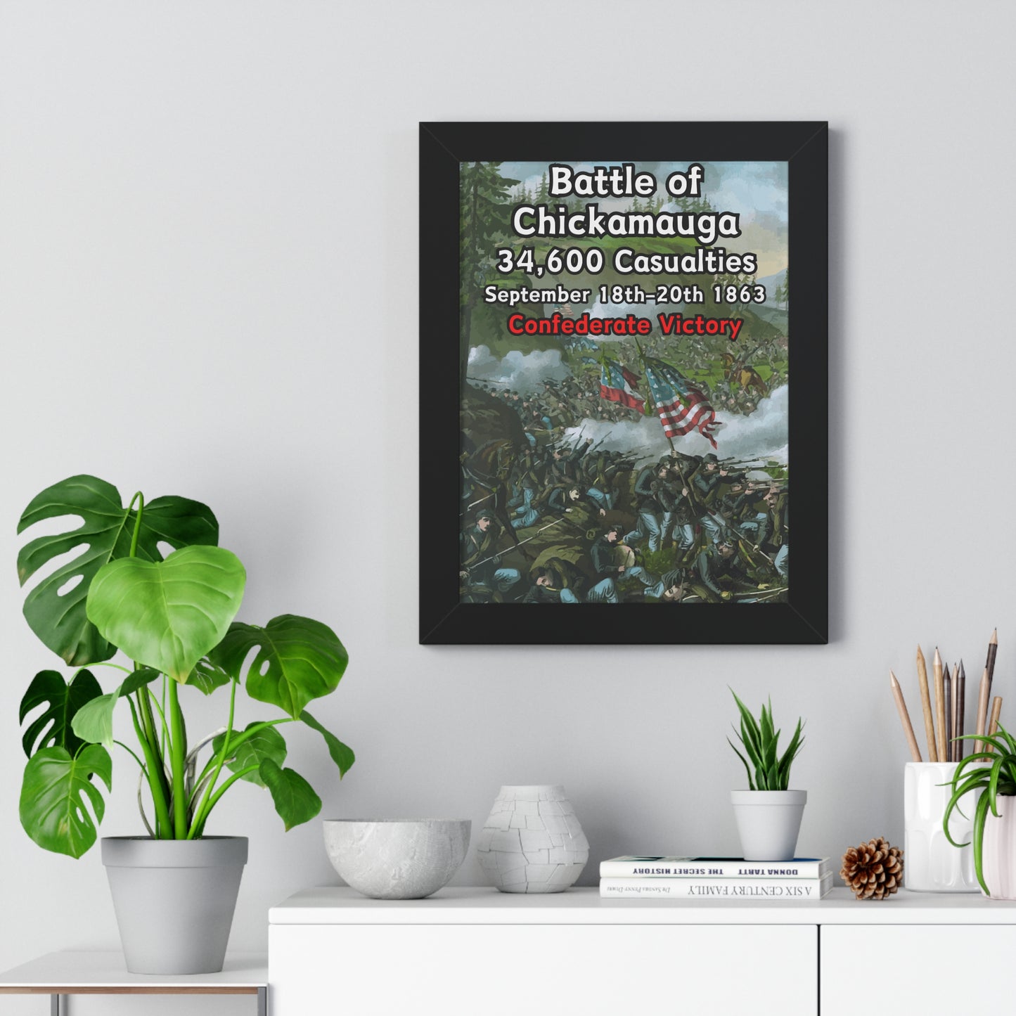 Gerahmtes Poster Historische Schlacht von Chickamauga