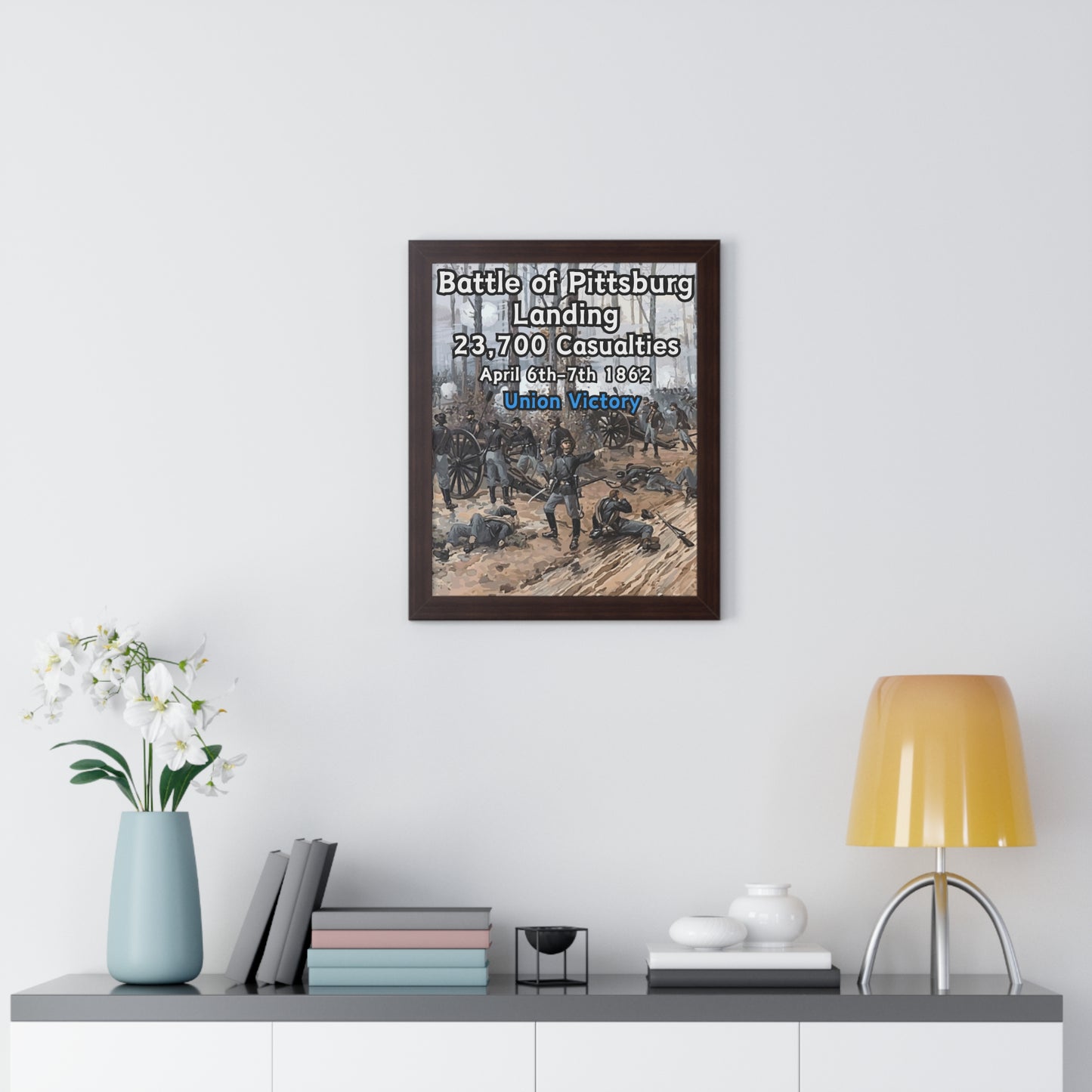 Gerahmtes Poster Historische Schlacht von Pittsburg Landing