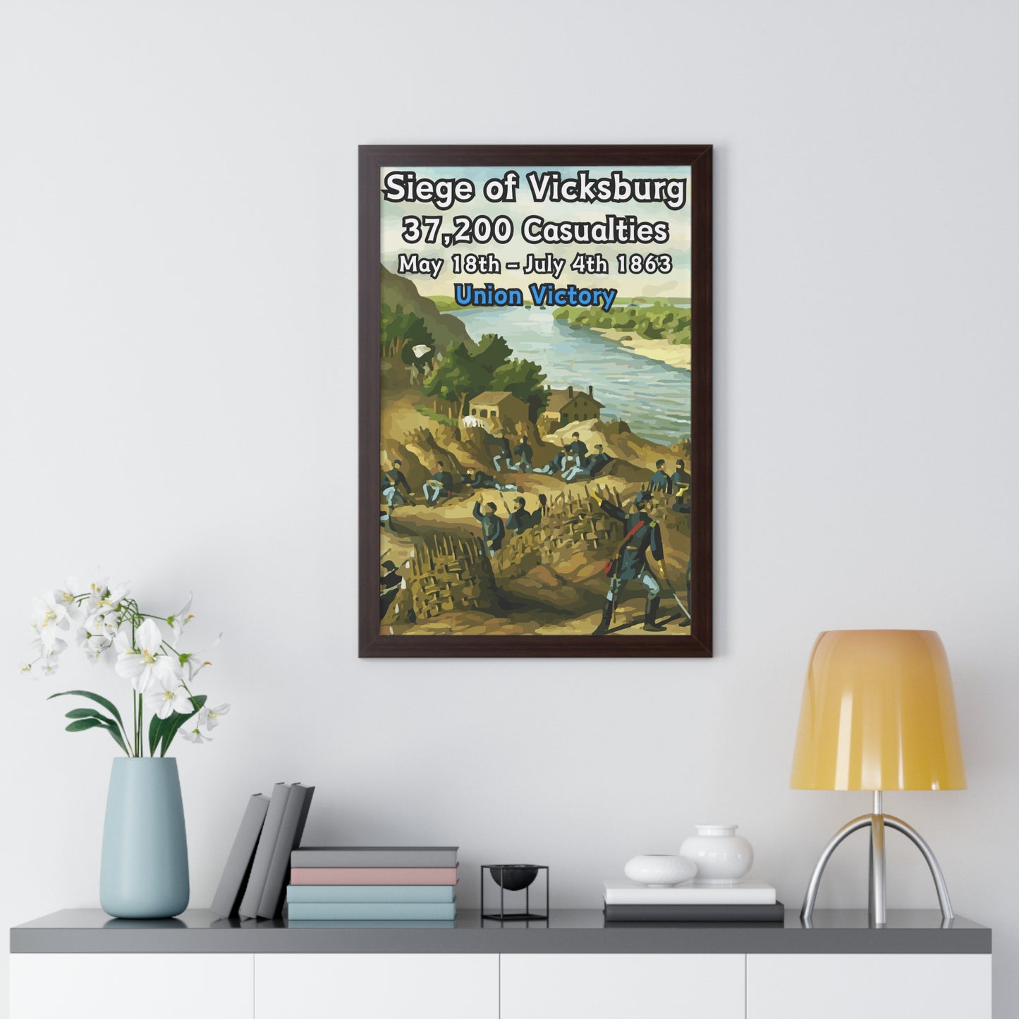 Gerahmtes Poster Historische Belagerung von Vicksburg