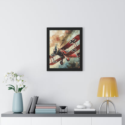 Gerahmtes Poster Red Baron Flugzeug