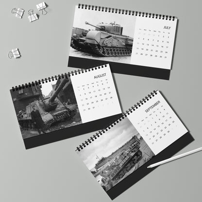 Vintage 2027 World War 2 Tank Desktop Calendar