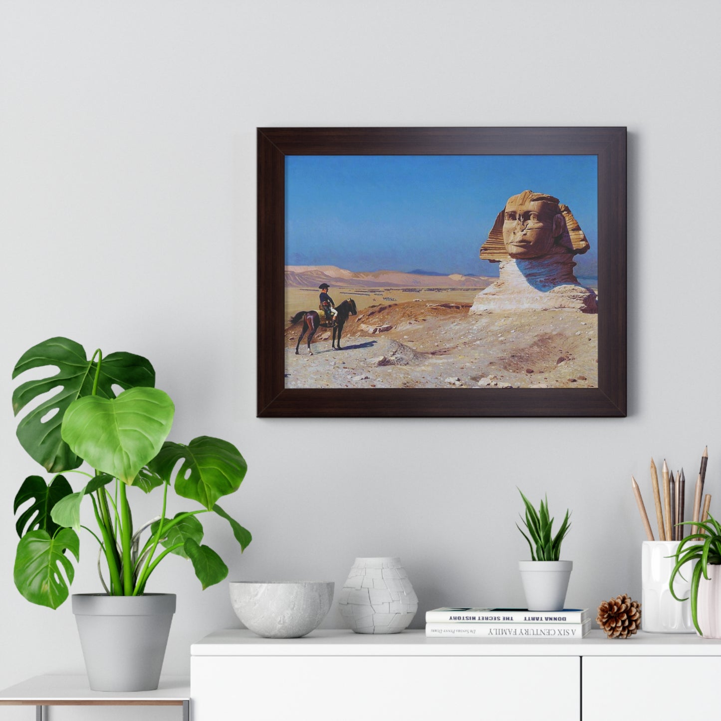 Napoleon Bonaparte in Egypt before a Sphinx Framed Painting Poster