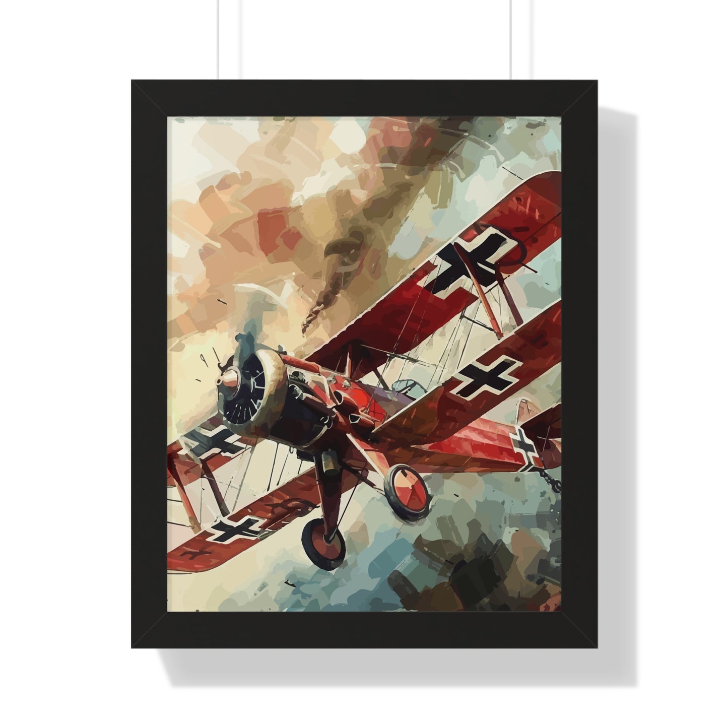 Gerahmtes Poster Red Baron Flugzeug