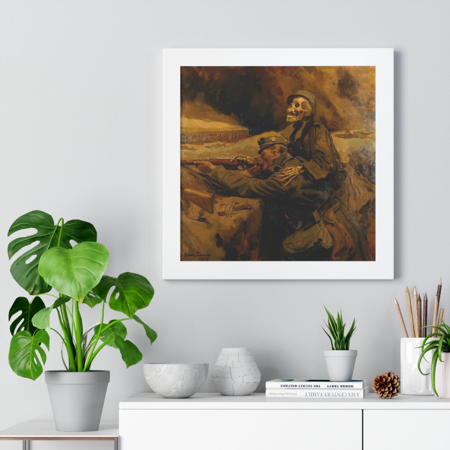 Death and the Soldier Framed Painting Poster