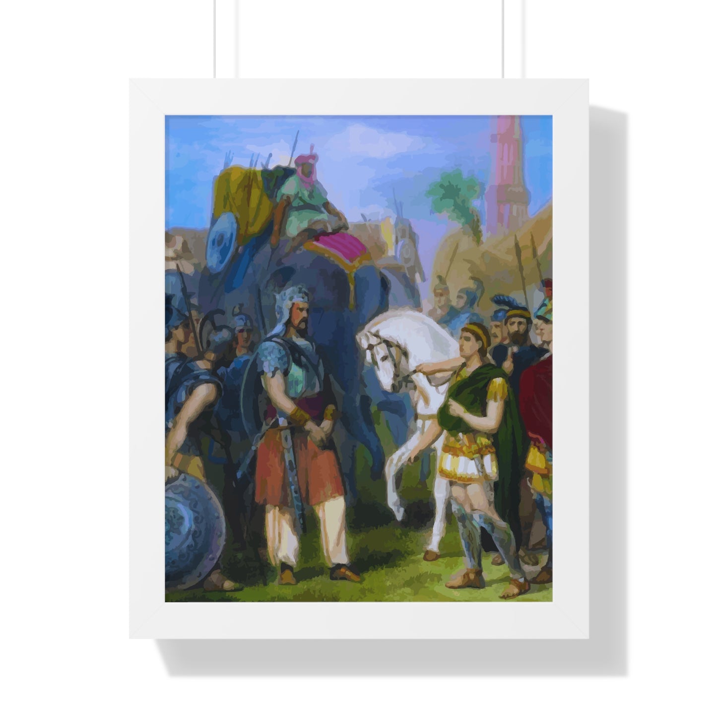 King Porus Surrender to Alexander the Great Framed Painting Poster