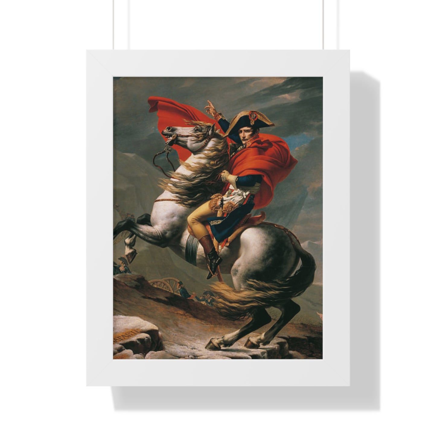 Historical Napoleon Bonaparte at the Great St. Bernard Mountain Alps Painting Poster